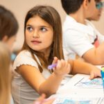 Young girl in class