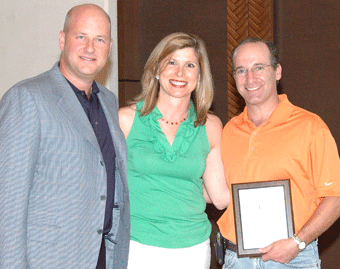 Pictured above, Beth Am President Howard Wolofsky with Harry Gunther Award recipients Adrian Dubow and Ed Schmidt. (Photo by Glenn Widom)