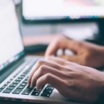 typing on keyboard