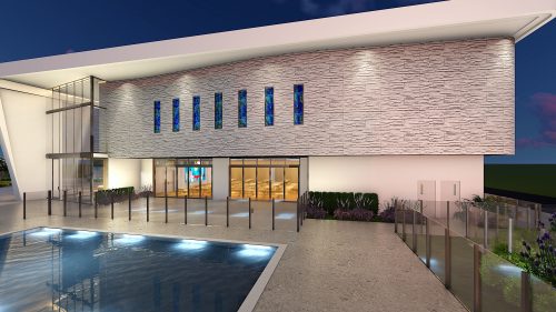 Render of the instructional swimming pool at The Hub