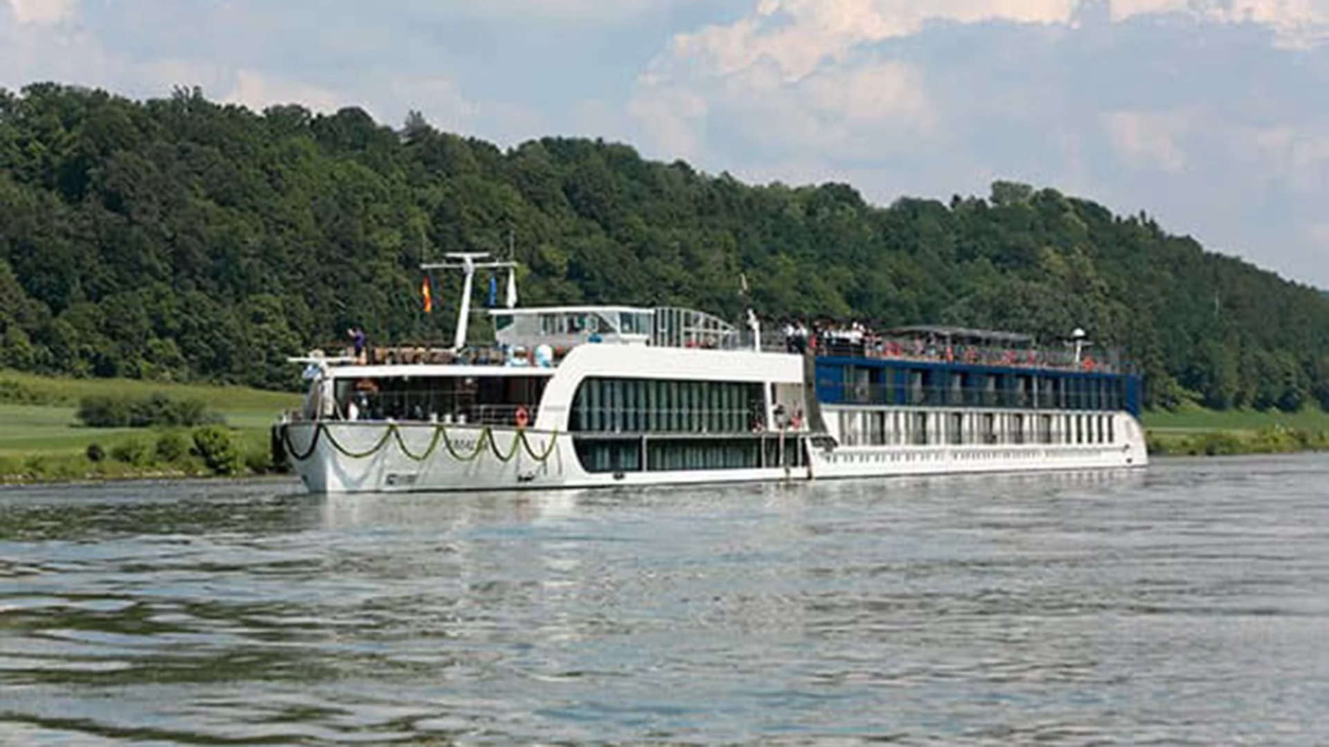 the Amalea Cruise Ship on a river