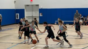 Kids playing basketball