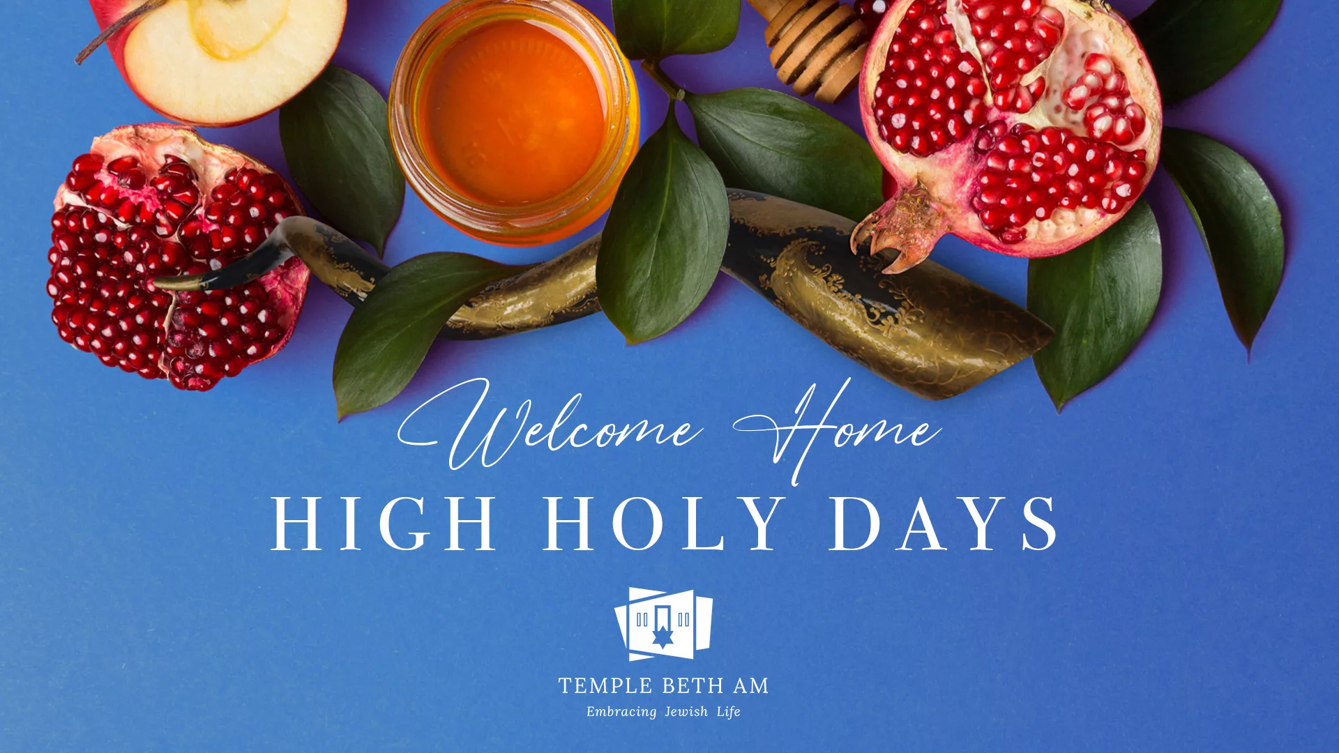 High Holy Days Banner, fruits, pomegranates