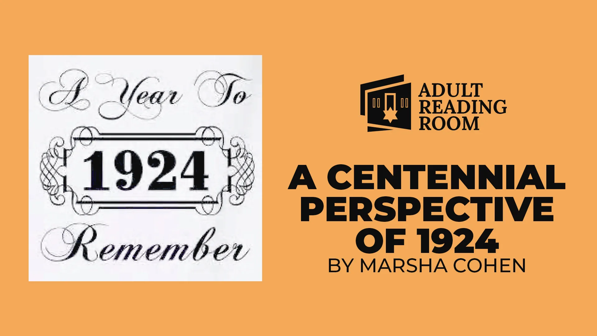 Sunday Salon: A Centennial Perspective of 1924 Web Banner
