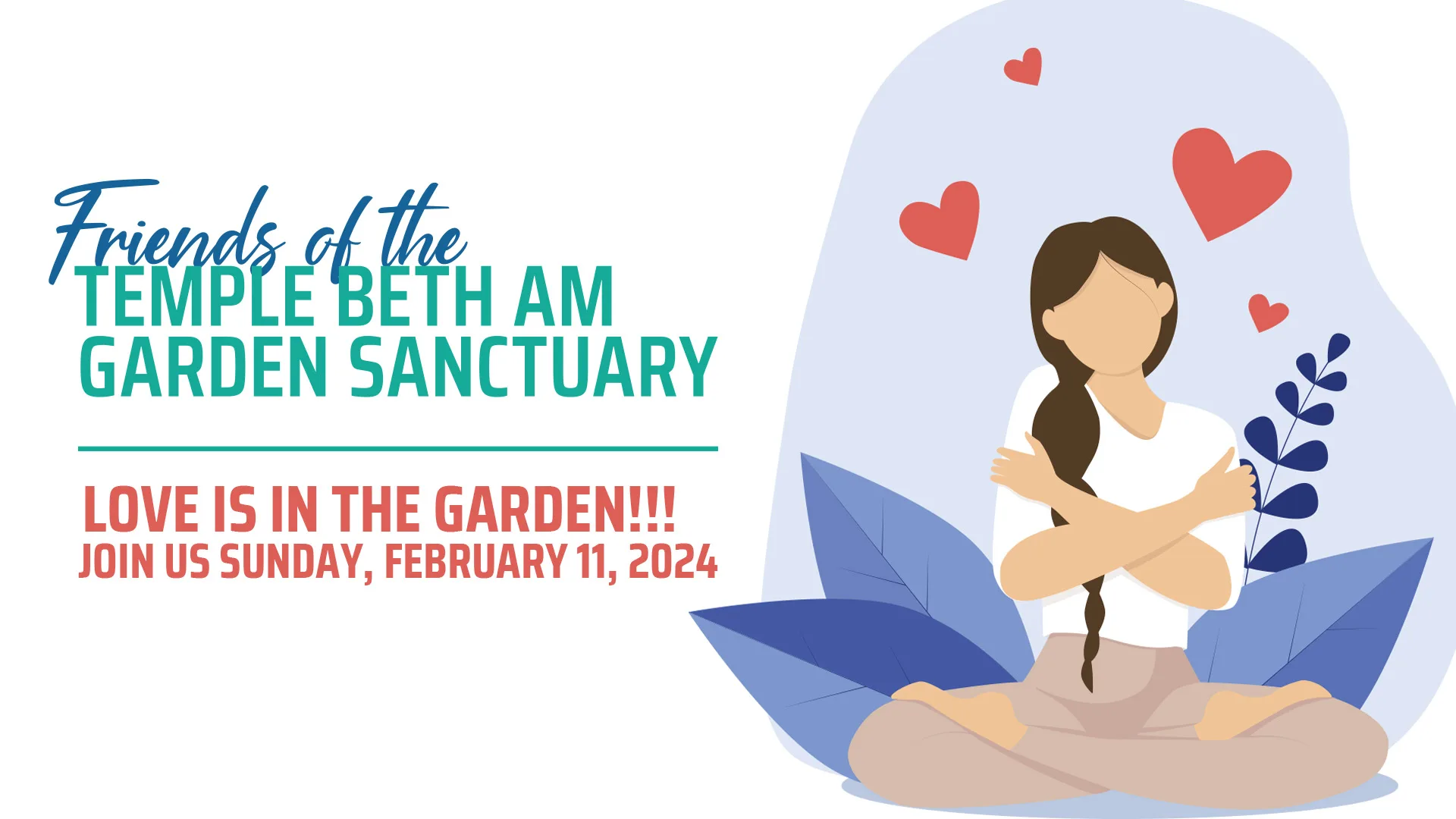 Friends of the Temple Beth Am Garden Sanctuary Love is in the garden web banner hearts girl