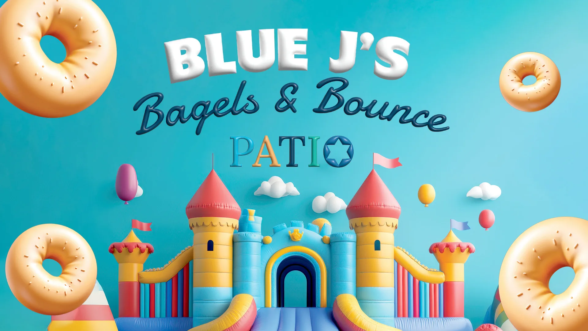 Blue J's Bagels and Bounce web banner