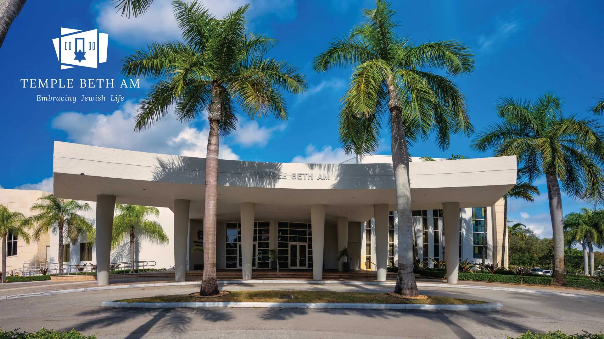 Image of front of Temple Beth Am building