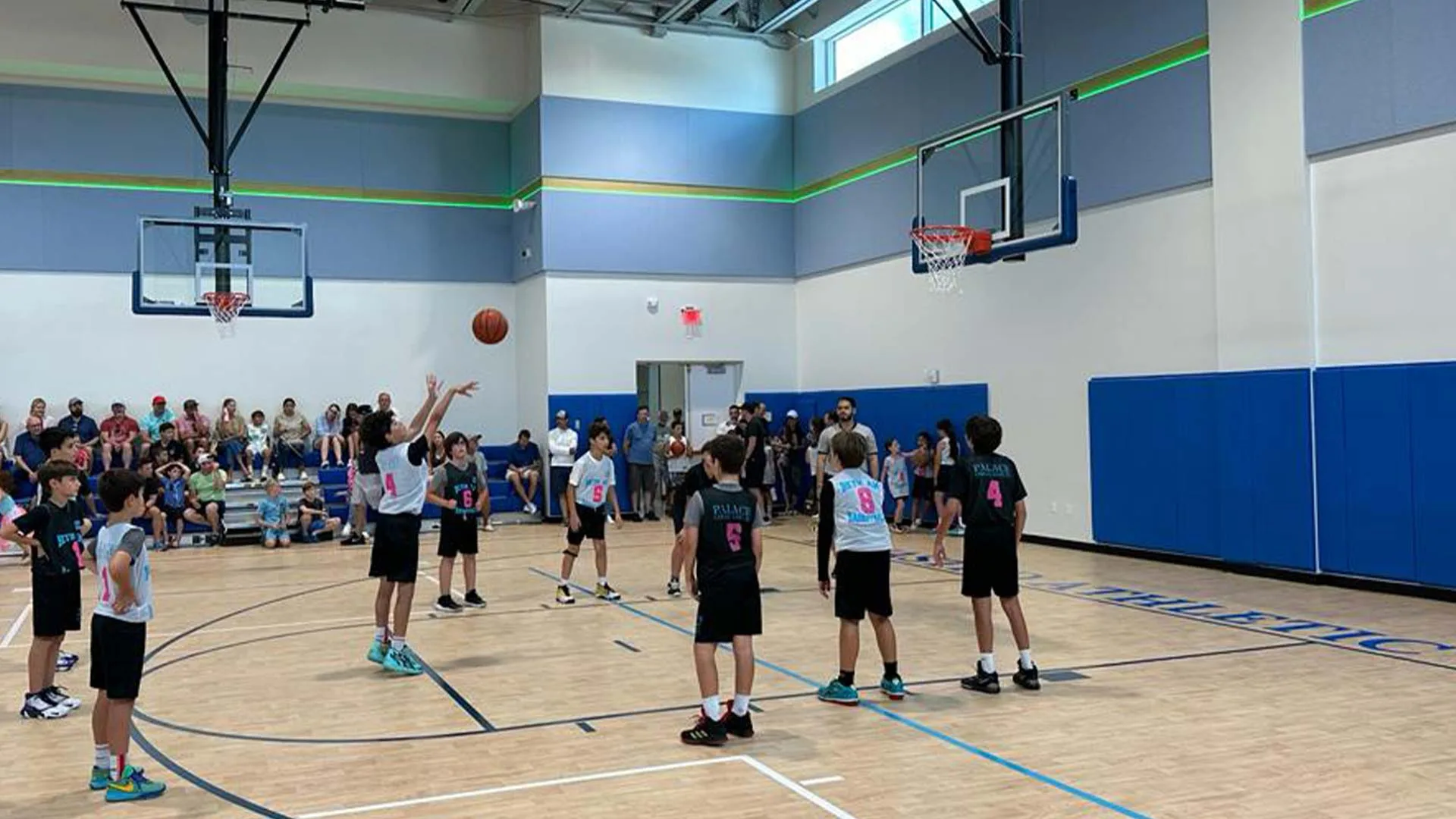 Boys playing basketball
