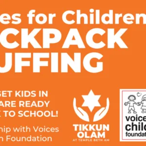 Voices for Children Backpack Stuffing web banner